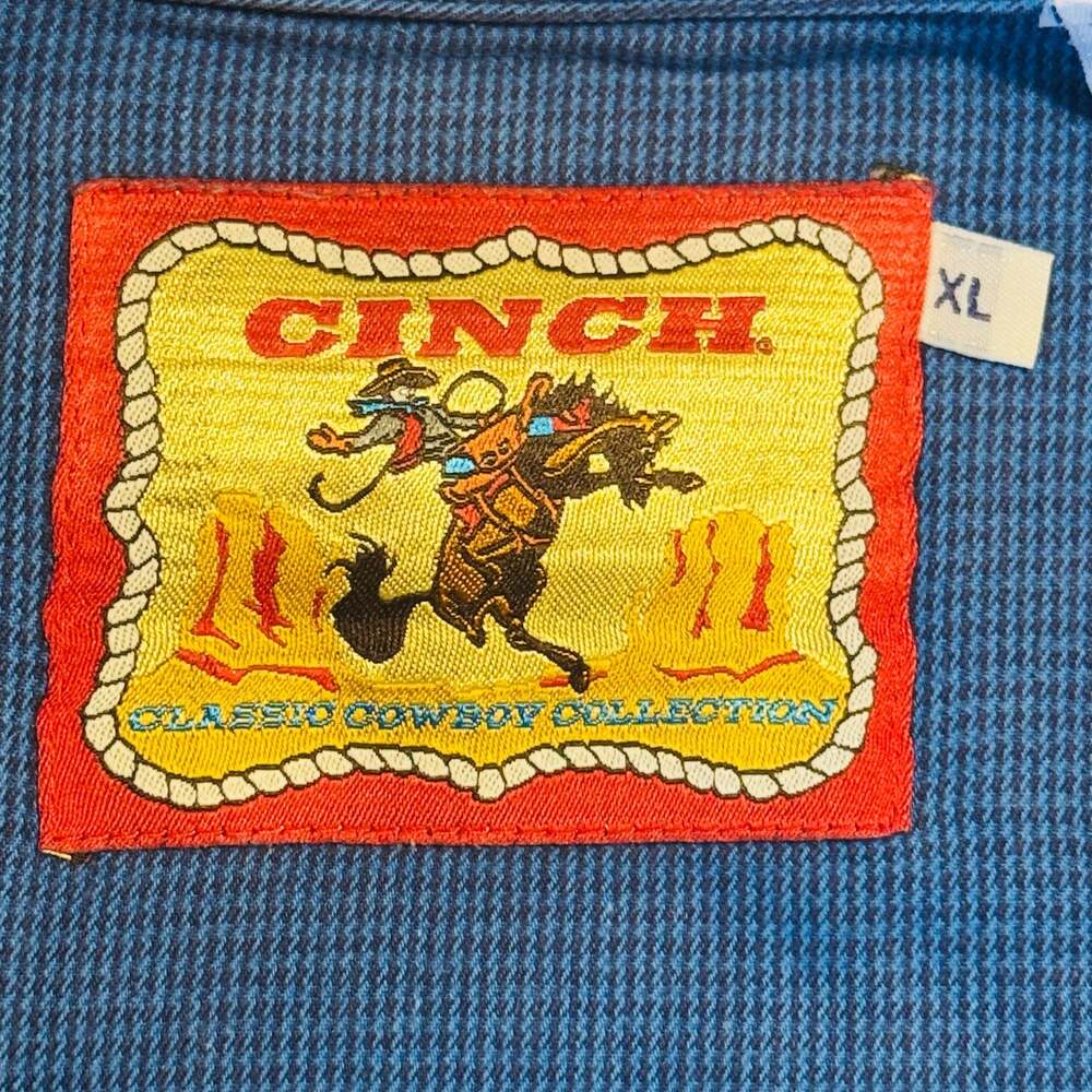 CINCH Classic Cowboy Collection Men’s XL Blue Western Shirt Arrow Embroidered - Picture 4 of 10